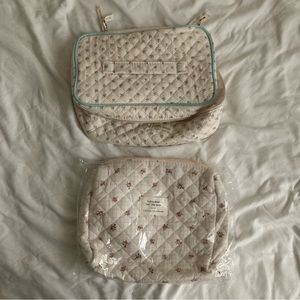 quilted floral makeup bag bundle